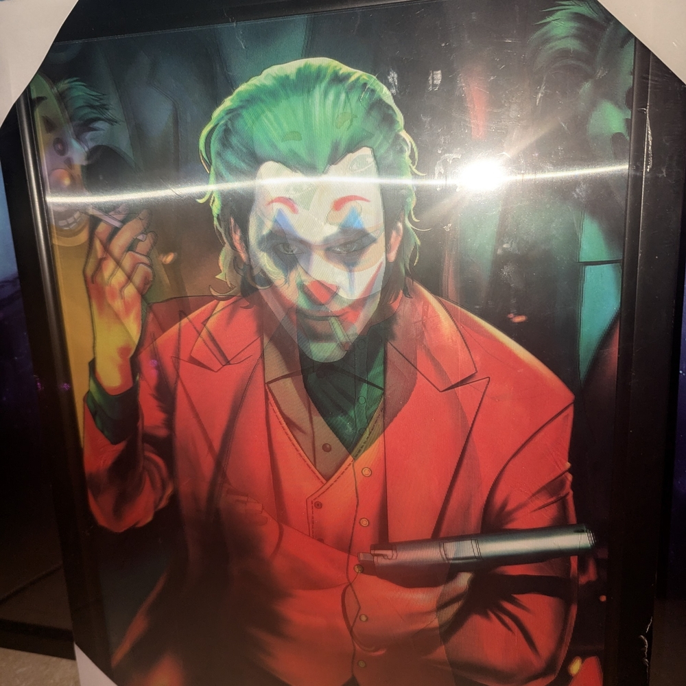 Vibrant Joker Art Print with 3D visual effects
